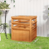 thumbnail of Hochbeet Pflanzkasten mit Rankgitter 65x65x73 cm Dunkelbraun aus massivem Fichtenholz offener Boden für Garten Balkon Terrasse stabile Rankhilfe