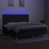 thumbnail of vidaXL Boxspringbett mit Matratze & LED Schwarz 200x200 cm Stoff