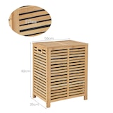 thumbnail of COSTWAY Wasmand met deksel, groot, 80 l wasmand, bamboe, wasmand met waszak