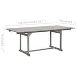 thumbnail of Garten-Esstisch VEGO Grau (150-200)x100x75 cm Massivholz Akazie Eckig | Gartentisch Holz klappbar Outdoortisch Terrassentisch verstellbar