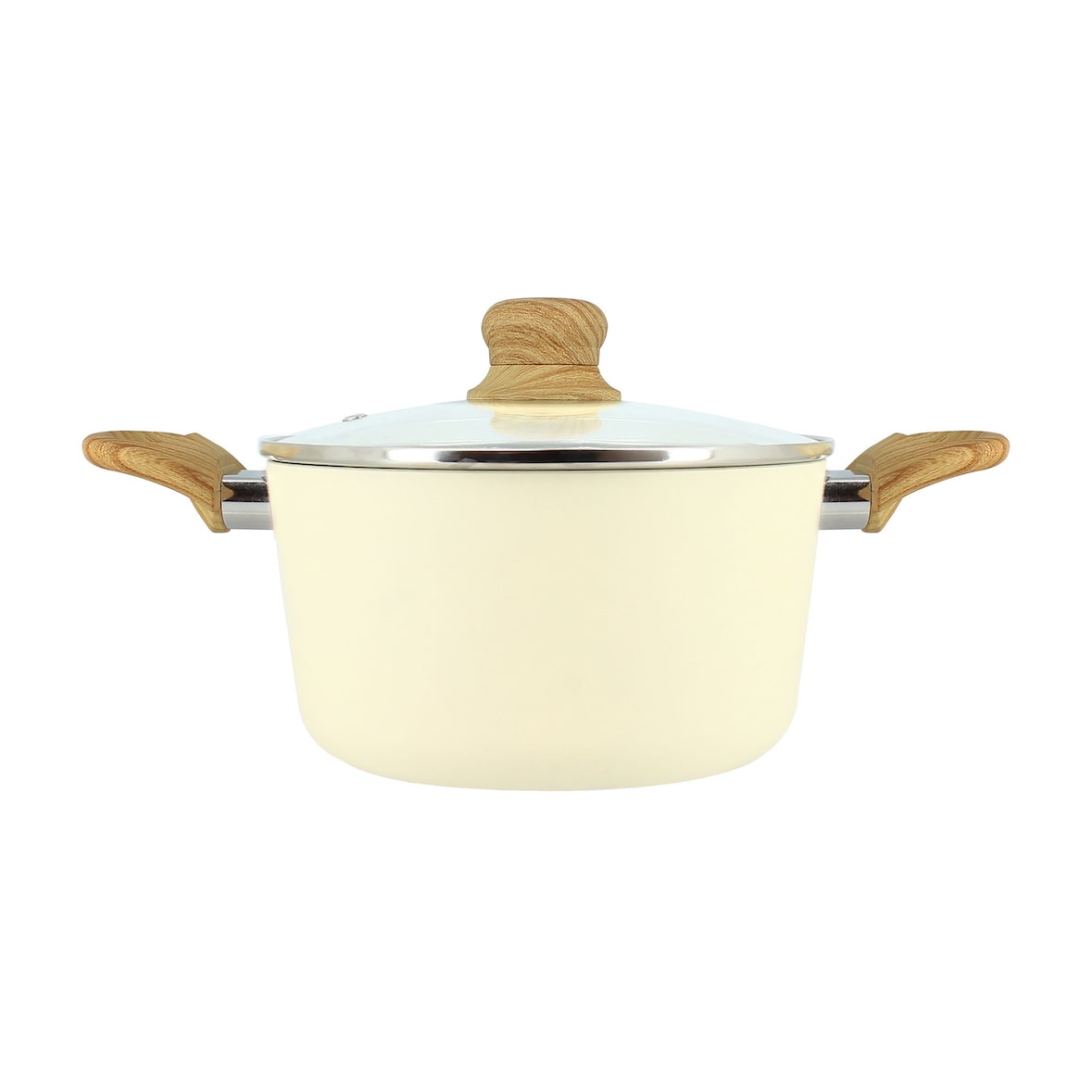 Menastyl - Faitout 20cm Colorama Creme- En Aluminium - Revetement Antiadhesif En Ceramique