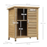 thumbnail of Outsunny Cobertizo de Almacenamiento de Madera 87x46,5x96,5 cm con 2 Estantes Interiores 2 puertas de Buena Ventilación y Techo Inclinado para Terreza