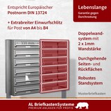 thumbnail of AL Briefkastensysteme 35 Fächer Premium Edelstahl Stand Briefkasten Anlage für Post A4 modern, robust, wetterfest, Artikelnummer: 132T35S5