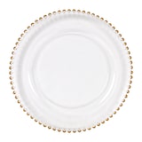 thumbnail of Prato de apresentação Biarritz dourado de 33,5x3cm em vidro, caixa com 6 unidades.