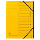 thumbnail of Exacompta - Réf. 541209E - Carton de 10 trieurs dos agrafé - avec élastiques noire - 12 compartiments - dim 24,5x 32 cm - A4 - couleur jaune