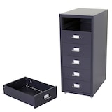 thumbnail of Rollcontainer Boston T851, Schubladenschrank Stahlschrank, 69x28x41cm 6 Schubladen ~ dunkelgrau