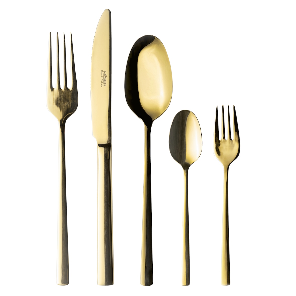 MÄSER Besteckgarnitur 30-tlg., Shiny white gold 18/10