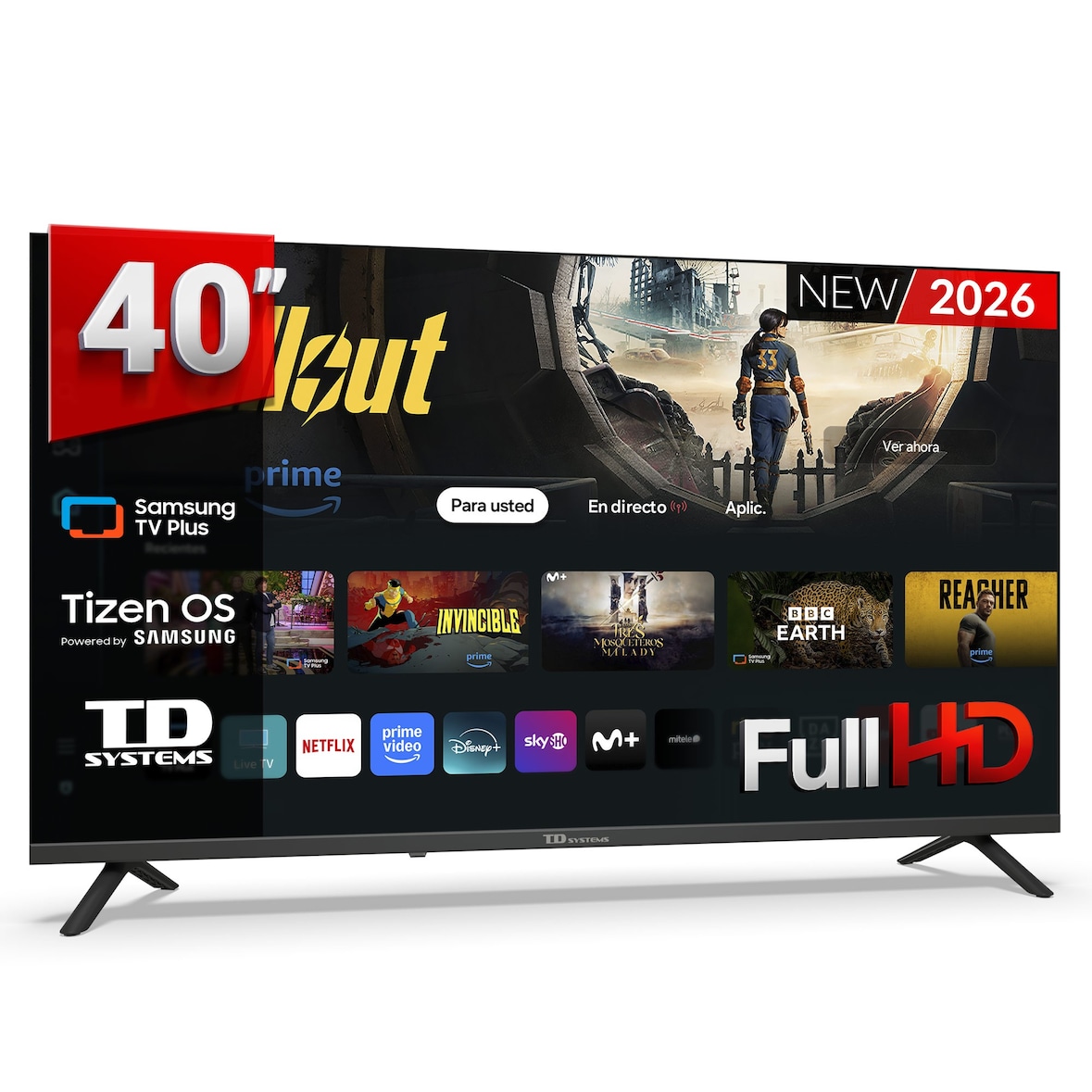 TD Systems - Smart TV 40 pulgadas. Samsung Tizen OS 8.0. Sintonizador triple (DVB-T2/C/S2). Samsung Gaming Hub. TV 2026 - M40C22TIZEN