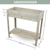 thumbnail of Hochbeet Balkon Holz KLEO - Inkl. Vlies & Handschuhe | Pflanzkasten hoch Blumenkasten aus Tannenholz Kräuterbeet Wetterfest, Grauweiß