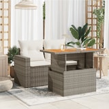 thumbnail of vidaXL Tuintafel 100x55x73 cm poly rattan en acaciahout grijs