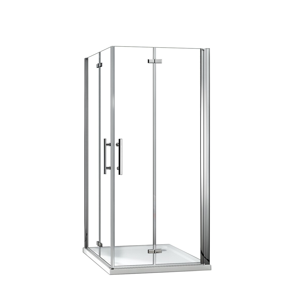 AICA Mampara de ducha cuadrada angular plegable 6mm antical,(830-850)x(830-850)x1950mm