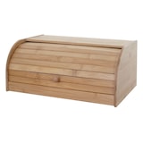 thumbnail of Brotkasten HWC-B80, Brotkiste Brotbehälter Brotkorb Brotaufbewahrung, Bambus Rolldeckel ~ 17x40x28cm, ohne Schublade