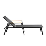 thumbnail of METRO PROFESSIONAL Espreguiçadeira Poza com função de inclinação e apoios de braços, alumínio/ teca/ textileno, antracite/ cinzento