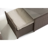 thumbnail of Conjunto de jardim em polirattan, sofá de canto, mesa com tampo em vidro e 3 assentos, elegante e confortável para terraço ou jardim – Set Latina