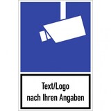 thumbnail of Dreifke® Schild, Video-Infozeichen mit Text und/oder Logo nach Ihren Angaben, Alu, 250x375 mm