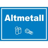 thumbnail of Altmetall Mülltrennung Schild Text Symbol Blech Dose Schraube waagerecht A3 (297x420mm)
