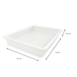 thumbnail of Set van 3 baks met deksel (15L) 55,3 x 41 x 9,3 cm - voor deeg, gebak, pizza's, brood. Gemaakt van wit, voedselveilig polypropyleen. BPA-vrij