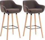 thumbnail of Décoshop26 - Set aus 2 skandinavischen Lounge-Barhockern mit braunen Stoffsitzen Holzbeinen und Metallfußstützen 10_0004171