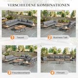 thumbnail of Merax tuinloungeset voor 5-6 personen, tuinmeubelen, eetset voor terras, balkon, tuin, binnen, buiten, eetset, 6-delig