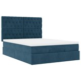 thumbnail of vidaXL Ottoman-Bett mit Matratzen & LEDs Dunkelblau 140x190 cm Samt