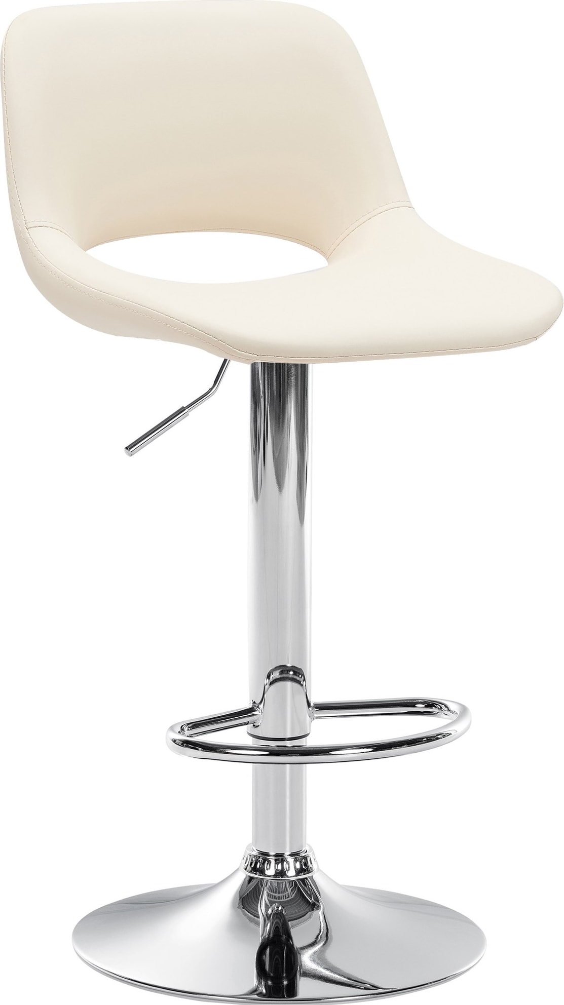 Barhocker Camden Kunstleder creme/Metall in Chromoptik