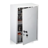 thumbnail of Relaxdays Medizinschrank, 3 Fächer, abschließbar, Edelstahl, HBT: 45x30x18 cm, Hausapotheke, Medikamentenschrank, silber