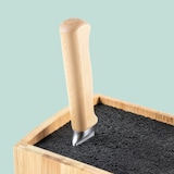 thumbnail of Relaxdays Messerblock unbestückt, Bambus, Borsteneinsatz, HxBxT: 26x 23 x 11,5 cm, Messeraufbewahrung, natur/schwarz