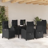 thumbnail of vidaXL 7-teiliges Garten-Esszimmer Set - Schwarz - Poly Rattan