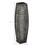 thumbnail of Outsunny linterna de jardín de ratán sintético luces solares exterior con luces LED encendido/apagado automático para terraza balcón patio 21x21x78 cm