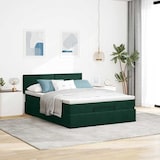 thumbnail of vidaXL Ottoman-Bett mit Matratze & LEDs Dunkelgrün 140x190 cm Samt