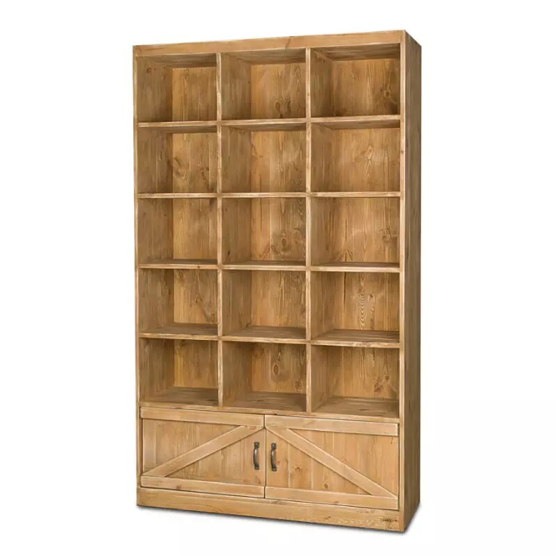 TRADIS Bierregal aus Massivholz mit 15 Fächern und 2 Türen (B 119 cm x H 195 cm)
