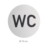 thumbnail of Relaxdays WC Schild, 4er Set, rund, Türschild zum Aufkleben, Ø 10 cm, Bad & Gäste-WC, Aluminium, Toilettenschild, silber
