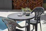 thumbnail of Mesa de Jardín Redonda COSHANO 90x72cm de resina Antracita para  exterior desmontable portátil