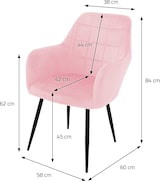 thumbnail of ECD Germany – Esszimmerstühle 4er Set Rosa | Samtbezug, Armlehnen, Metallbeine, ergonomische Küchen- & Esszimmerstühle