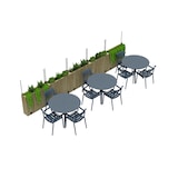 thumbnail of Jardinera de Madera Separador de Terrazas Autoportante 100 x 34,5x 80 cm más Cortavientos 60 cm