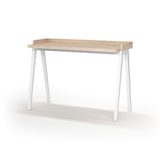 thumbnail of Escritorio 625 modelo BERLÍN en melamina Roble con patas de madera de haya maciza en Blanco, de HERDASA.