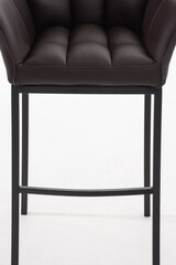 thumbnail of CHEFGASTRO Barhocker PHILADELPHIA Schwarz mit 4-Fuﬂ Gestell HxBxT 110x64x48cm Kunstleder Braun Barstuhl