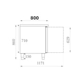 thumbnail of Banco de trabajo refrigerado | 428L | 2 Puertas (EN600x400) | +2°C/+8°C | Forzado | 0.34kW | 1510x800x860(h)mm.