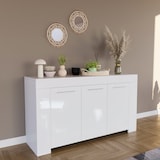 thumbnail of Credenza 3 Ante Design Con 5 Vani Capienti Multi Spazio Stile Moderno Nairobi Per Soggiorno Cucina Sala Da Pranzo, Mobile Tv 144 x 80 x 42 cm Bianco