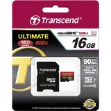 thumbnail of Transcend Ultimate (600x) microSDHC-Karte Industrial 16 GB Class 10, UHS-I inkl. SD-A TS16GUSDHC10U1