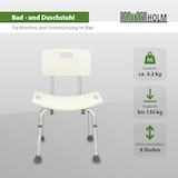 thumbnail of Duschstuhl mit Rückenlehne 8 fach höhenverstellbar 39-53cm Anti Rutsch Sitzfläche