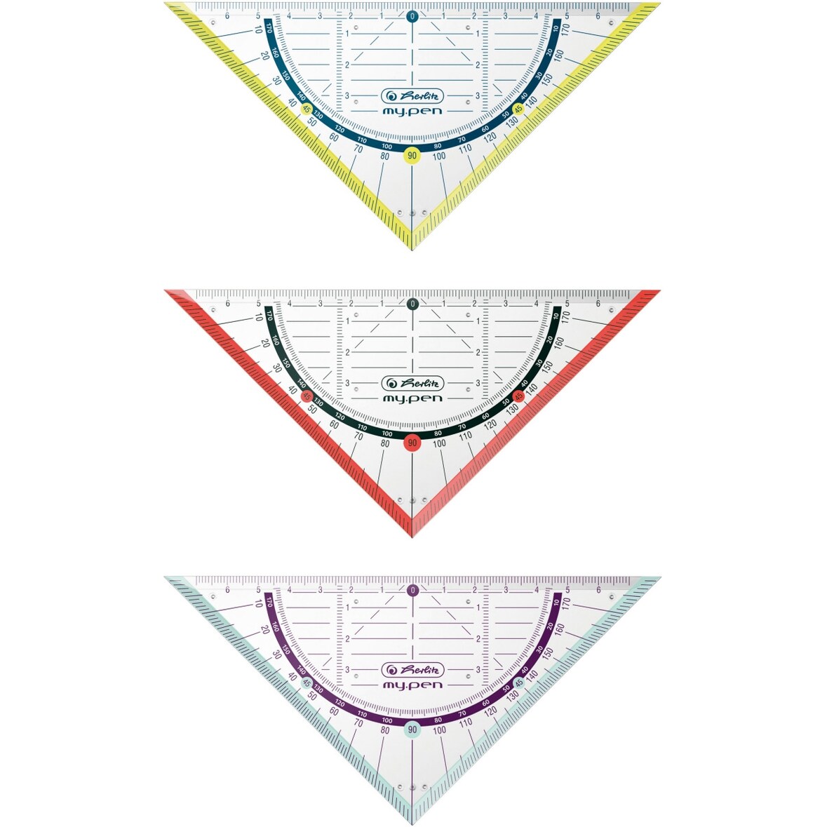 Geometrie-Dreieck my.pen 16cm Kunststoff farbig sortiert