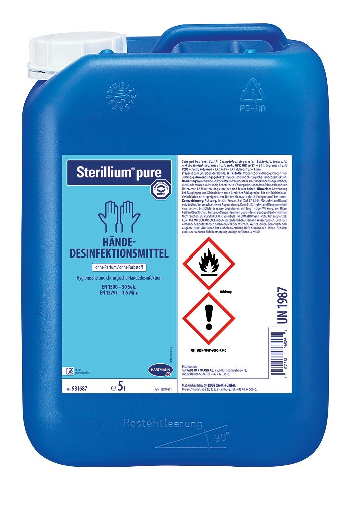 Hartmann Sterillium pure Haut- und Händedesinfektion, 5 Liter Kanister