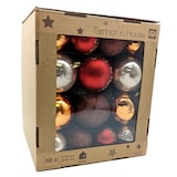 thumbnail of Tarrington House Set de boules de Noël, plastique, Ø 60 / 80 mm, brillantes, mates et scintillantes, couleurs naturelles, 50 pièces.