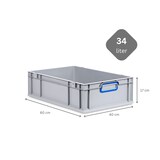 thumbnail of PROREGAL 5x Eurobox NextGen Color | HxBxT 17x40x60cm | 34 Liter | Griffe blau geschlossen | Glatter Boden | Eurobehälter