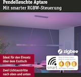 thumbnail of Paulmann LED Pendelleuchte Smart Home Zigbee 3.0 Aptare RGBW+ dimmbar 2x2240lm 2x16W Alu gebürstet 78025