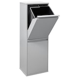 thumbnail of ARREGUI Basic CR202-B Cubo de basura y reciclaje de acero de 2 cubos, mueble de reciclaje, 2 x 17 L (34 L), gris claro