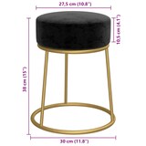 thumbnail of vidaXL Hocker rond fluweel zwart