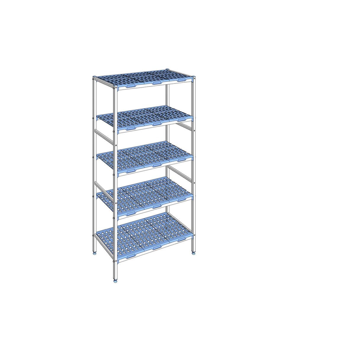 Tournus Equipement Rayonnage à clayettes amovible 5 niveaux aluminium 205 x 109.2 x 50 cm Tournus - PLN1092