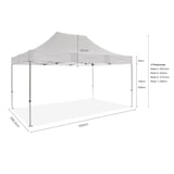 thumbnail of Carpa Cenador Plegable Profesional Aluminio Expert 3x4,5 Rojo | Estructura Hexagonal 40x40x1,6 mm | Resistente para Exterior y Eventos